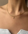 Harf Detaylı Gümüş Kolye