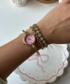 Pembe Kelepçe Vintage Saat