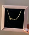 Su Yolu Taşlı İsim Kolye