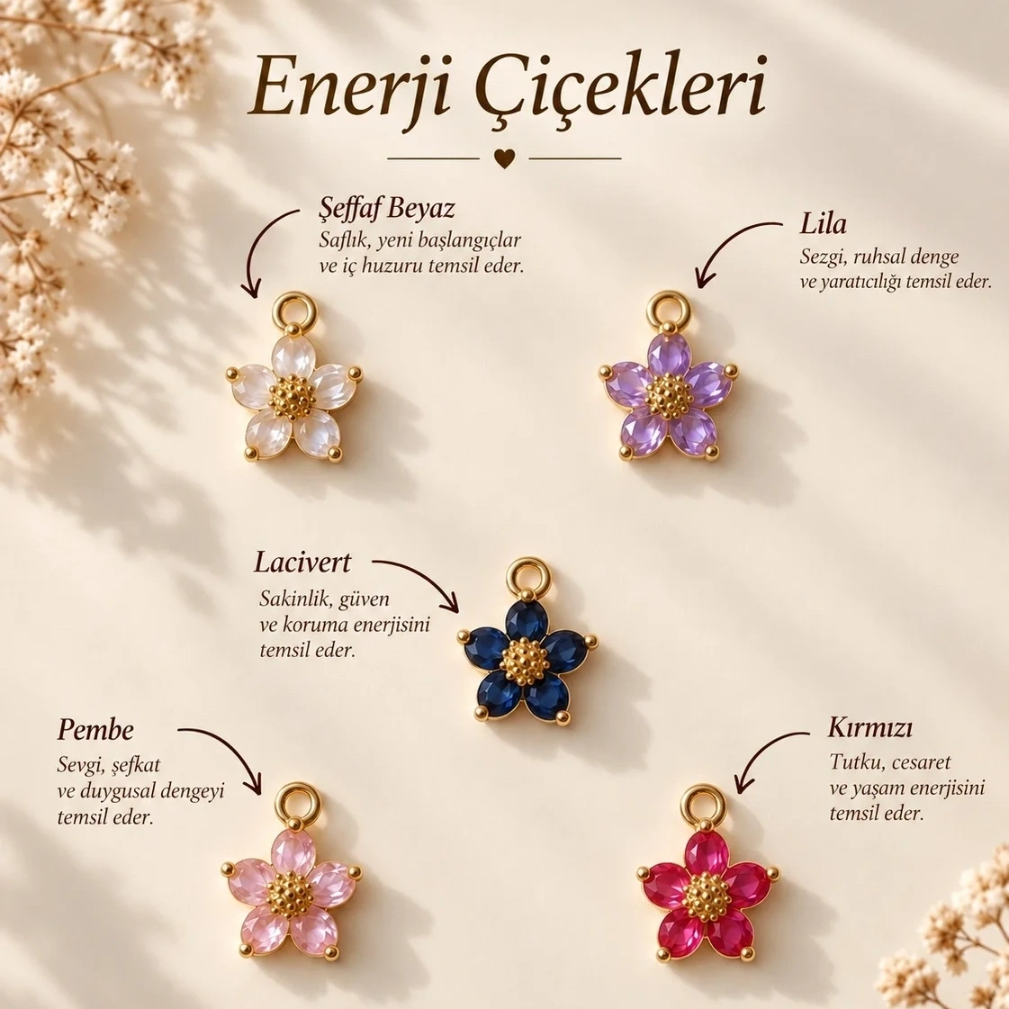 Enerji Çiçekleri Charmları