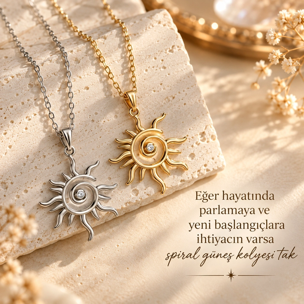 Spiral Güneş Kolye