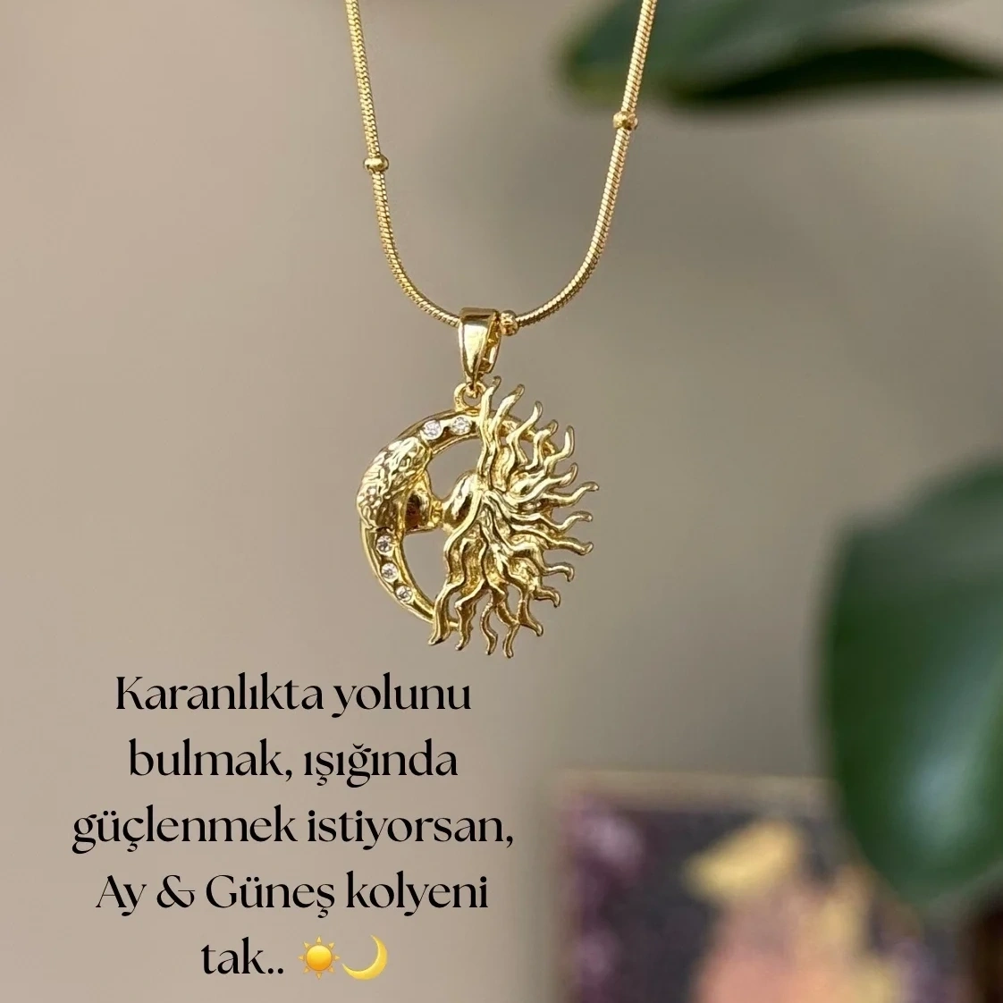 Ay ve Güneş Kolye