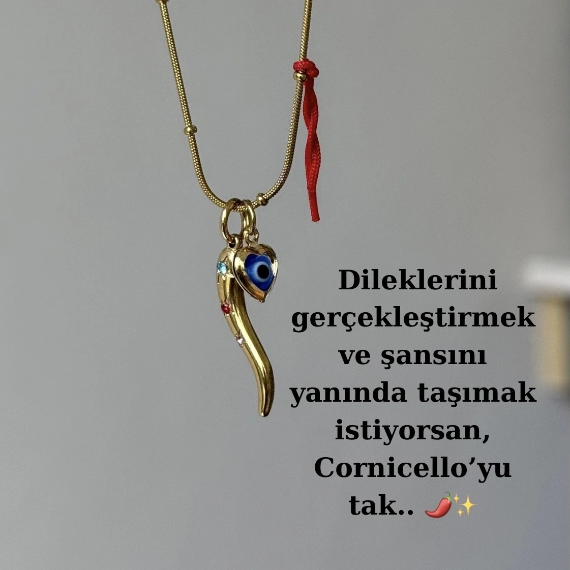 Nazar Charmlı İpli Biber Kolye