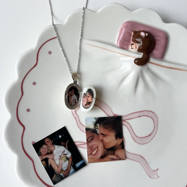 Oval Fotoğraflı Kolye
