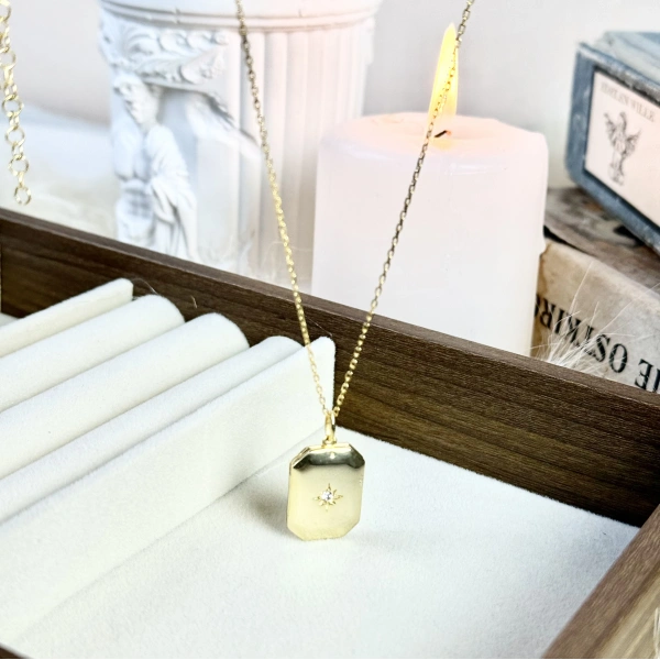 Kuzey Yıldızlı Fotoğraflı Kolye ( 1.8 cm )