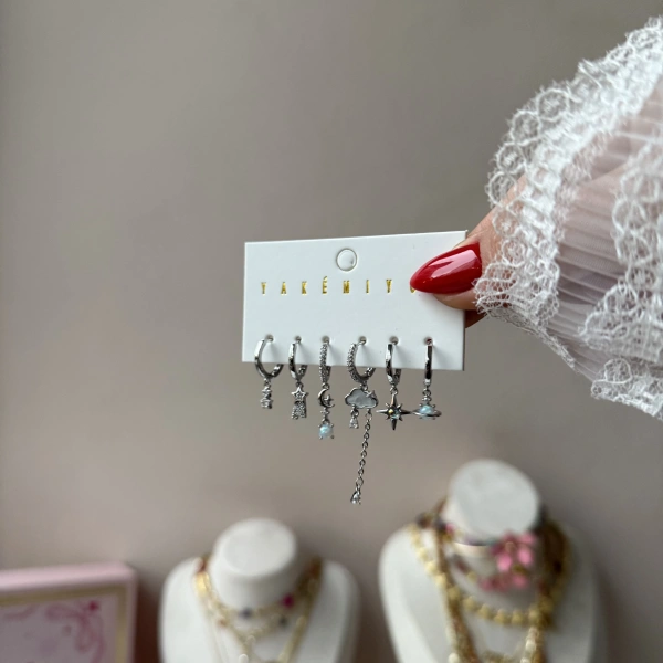 Moonlight Charm 6lı Küpe Seti