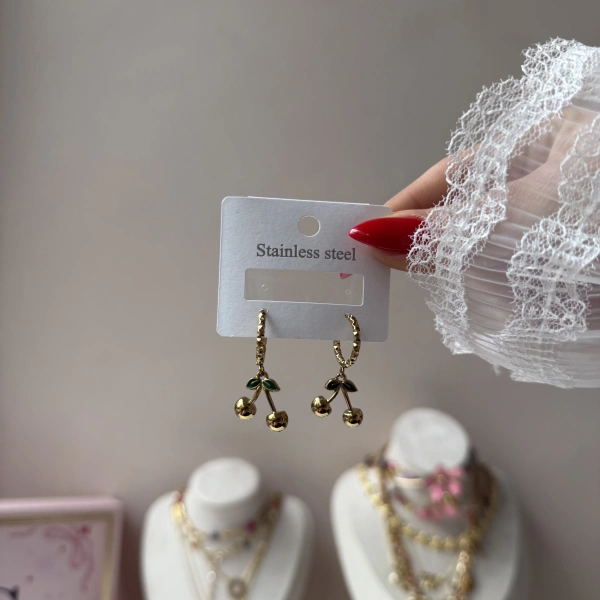Kirazlı Vintage Küpe