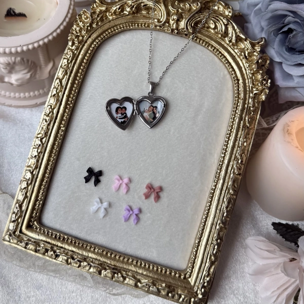 Fiyonk Charmlı Fotoğraflı Kolye ( 1.5 cm )