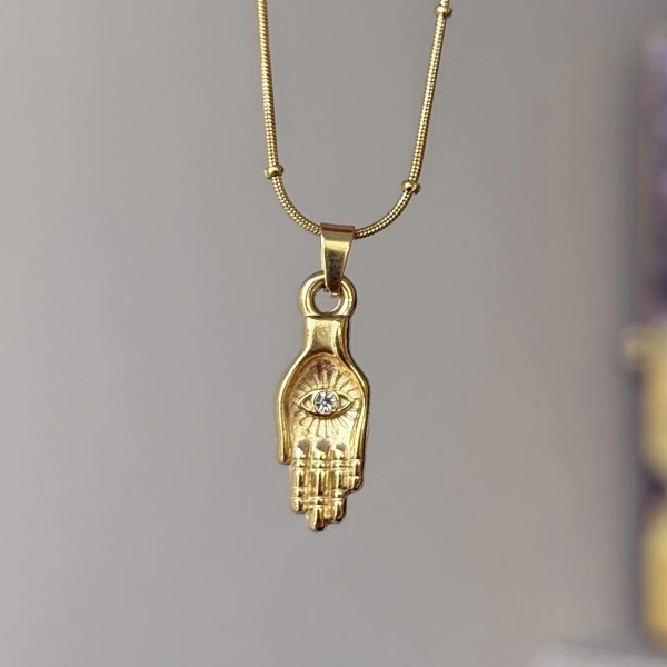 Hamsa Eli Göz Kolye
