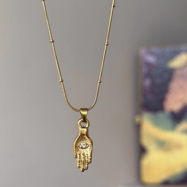 Hamsa Eli Göz Kolye