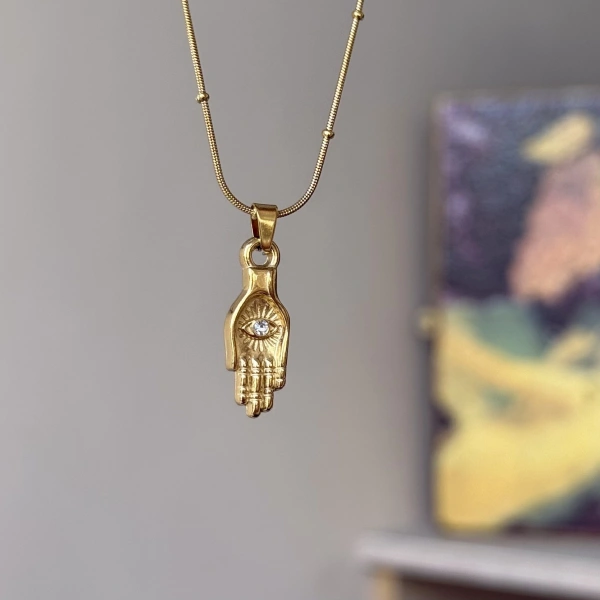 Hamsa Eli Göz Kolye