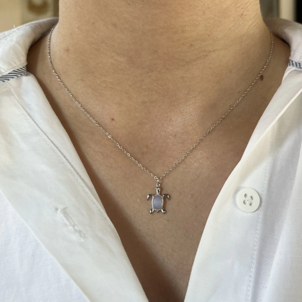 Minimal Tosbağa Kolye I 925 Gümüş