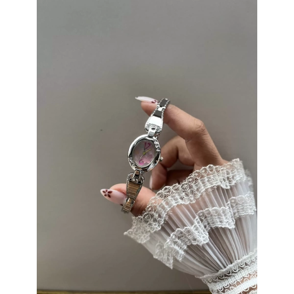 Pembe Kelebek Vintage Saat