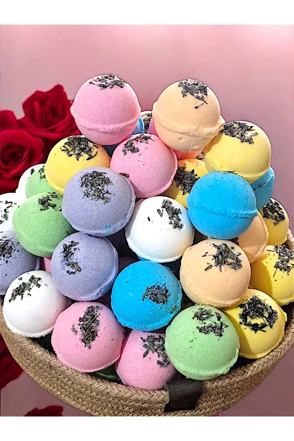 100 Adet Naturel Banyo ve Pedikür Topu – 125 gr Nem Bombası