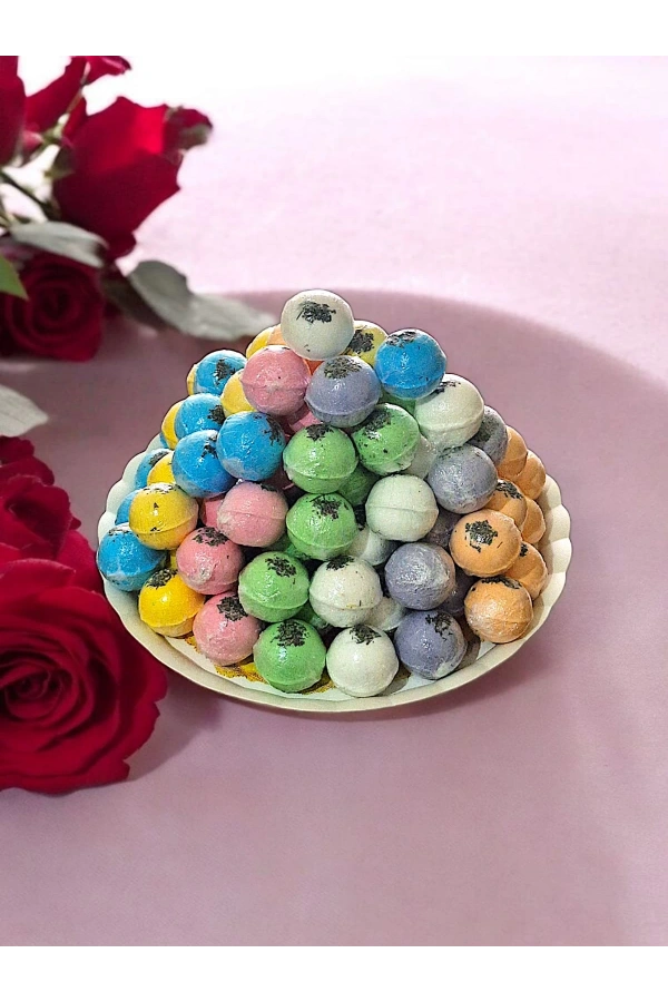 100 Adet Naturel Banyo ve Pedikür Topu – 125 gr Nem Bombası