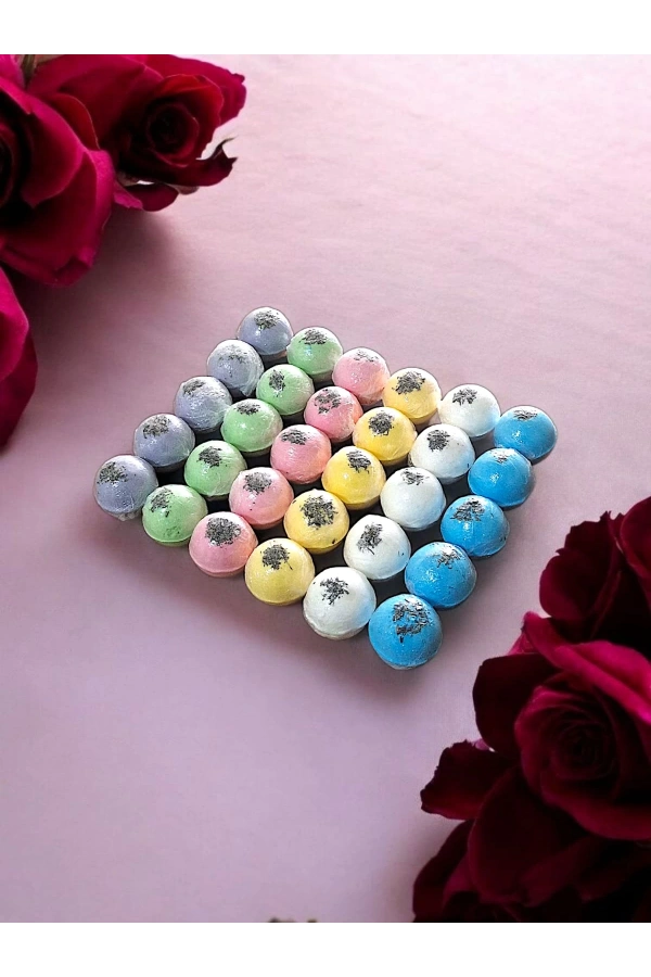 30 Adet Naturel Nem Bombası – Manikür, Pedikür ve Banyo İçin (125 gr)