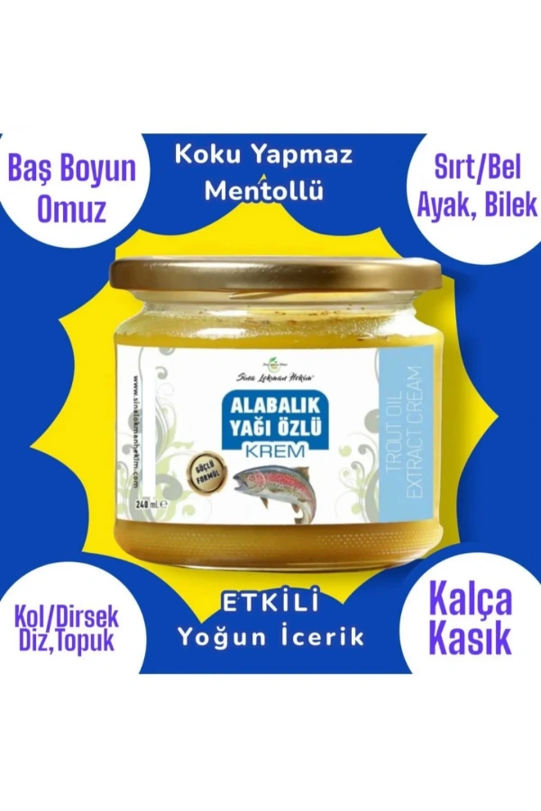Alabalık Yağı Özlü Krem – Mentollü | Kas ve Eklem Rahatlatıcı 240 ml