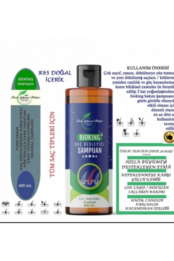 BioKing Saç Besleyici Şampuan – 400 ml | Dökülme Karşıtı ve Kepeğe Etkili