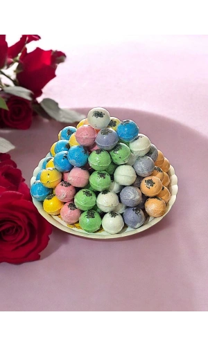 100 Adet Naturel Banyo ve Pedikür Topu – 125 gr Nem Bombası