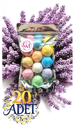 20 Adet Renkli Nem Topu – Manikür, Pedikür ve Banyo İçin (45 gr)