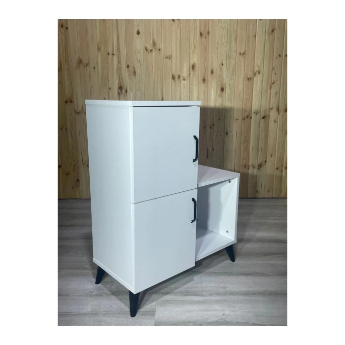 Beyaz 2 Kapaklı Açık Raflı Banyo Dolabı