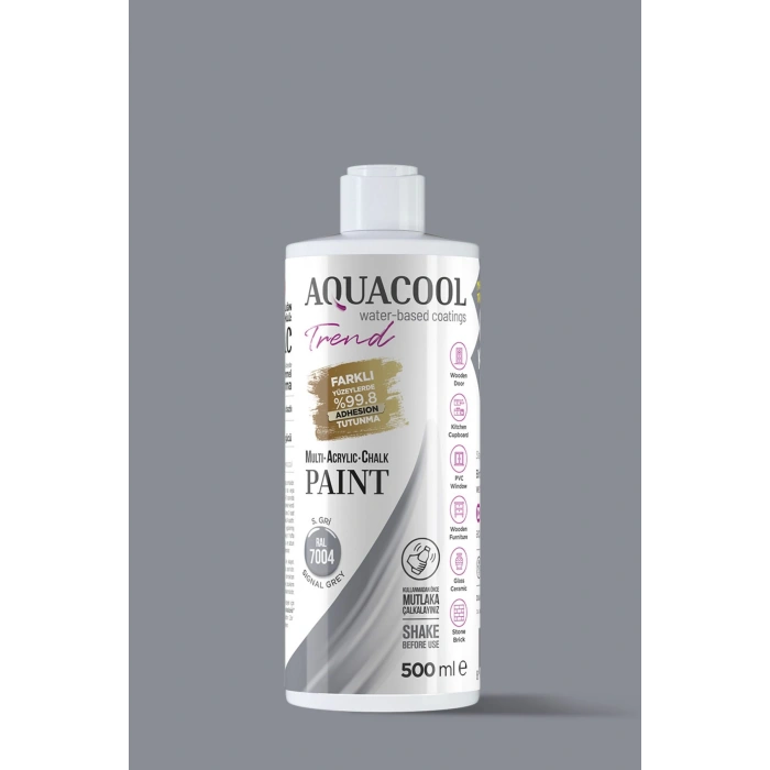 Aquacool Trend Su Bazlı Akrilik Dönüşüm Boyası RAL 7004 S. Gri 500ml