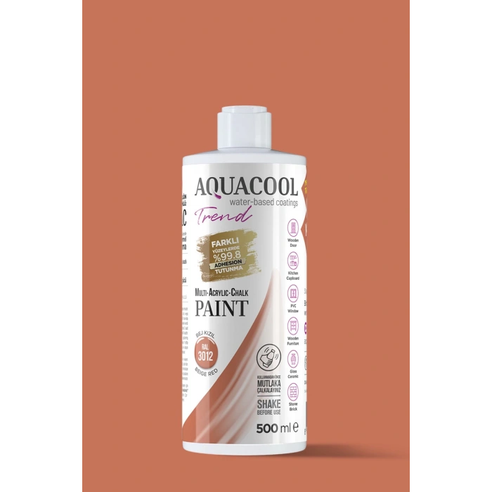 Aquacool Trend Su Bazlı Akrilik Dönüşüm Boyası RAL 3012 Bej Kızıl 500ml