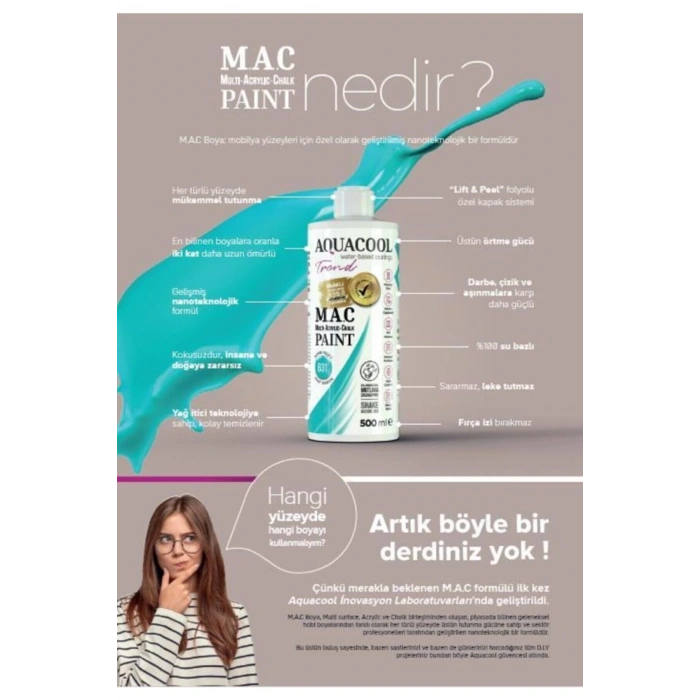 Aquacool Trend Su Bazlı Akrilik Dönüşüm Boyası RAL 1013 İnci Beyazı 500ml