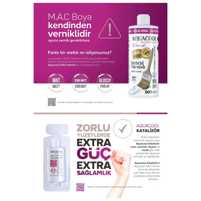 Aquacool Trend Su Bazlı Akrilik Dönüşüm Boyası RAL 7040 Pencere Gri 500ml