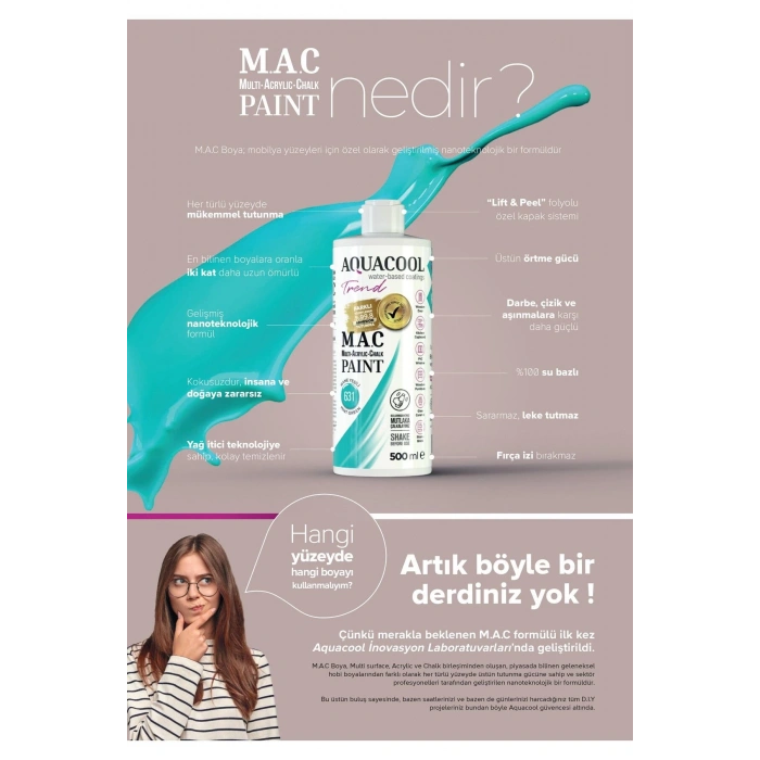 Aquacool Trend Su Bazlı Akrilik Dönüşüm Boyası RAL 7040 Pencere Gri 500ml