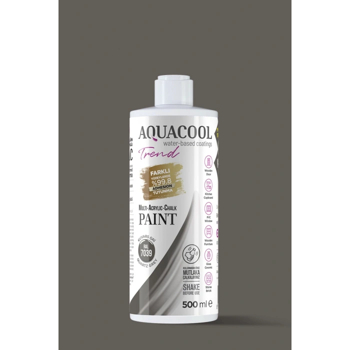 Aquacool Trend Su Bazlı Akrilik Dönüşüm Boyası RAL 7039 Kuvars Gri 500ml