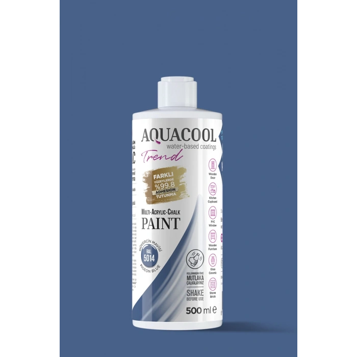Aquacool Trend Su Bazlı Akrilik Dönüşüm Boyası RAL 5014 Güvercin Mavisi 500ml