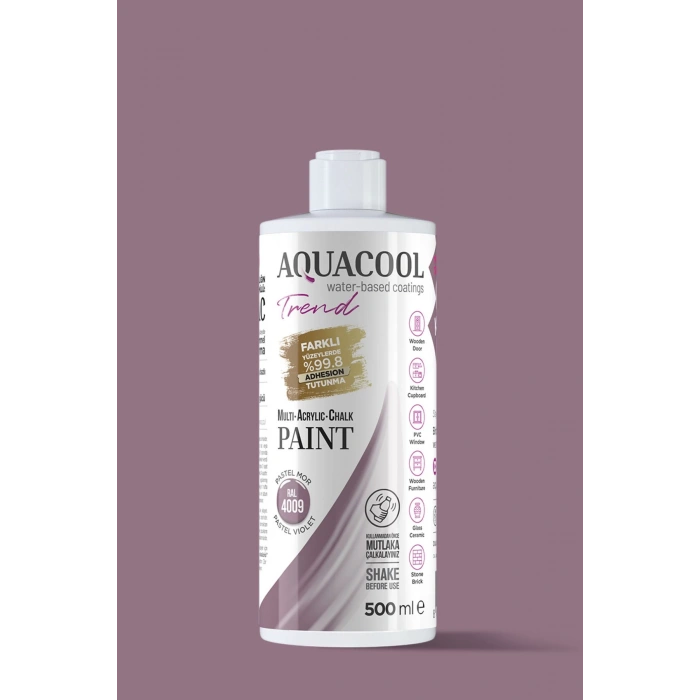 Aquacool Trend Su Bazlı Akrilik Dönüşüm Boyası RAL 4009 Pastel Mor 500ml