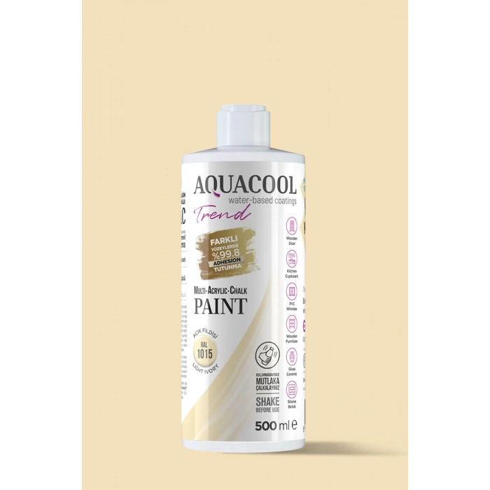 Aquacool Trend Su Bazlı Akrilik Dönüşüm Boyası RAL 1015 Açık Fildişi 500ml