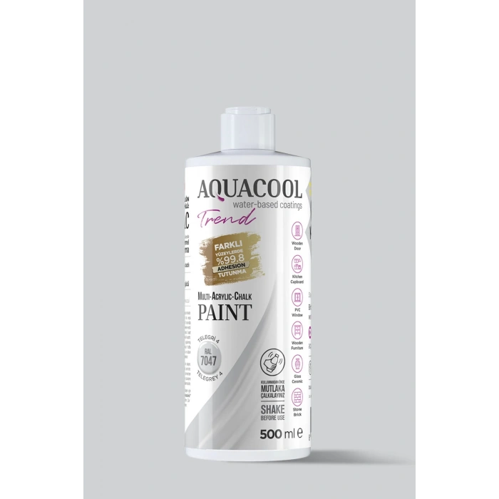 Aquacool Trend Su Bazlı Akrilik Dönüşüm Boyası RAL 7047 Telegri 4 500ml