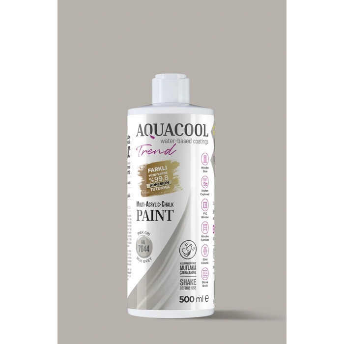 Aquacool Trend Su Bazlı Akrilik Dönüşüm Boyası RAL 7044 İpek Gri 500ml