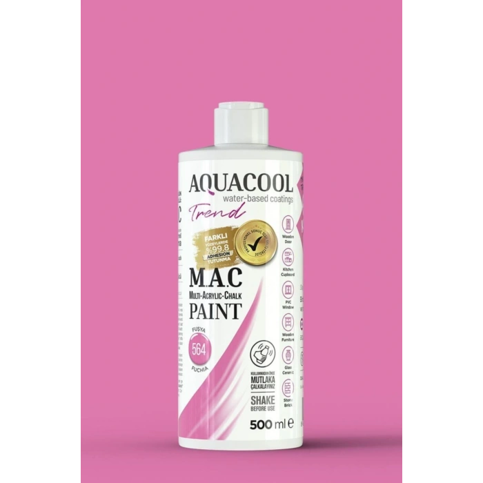 Aquacool Trend Su Bazlı Akrilik Dönüşüm Boyası 564 Fuşya 500ml