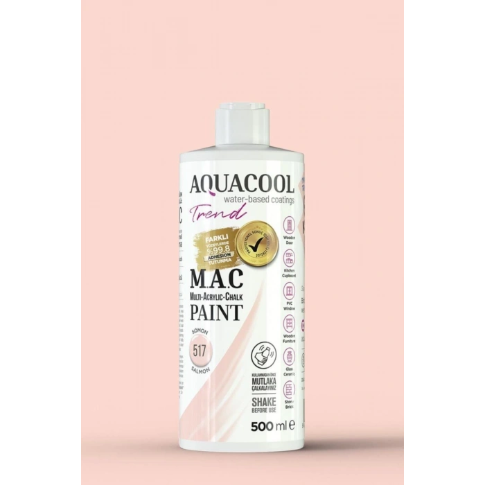 Aquacool Trend Su Bazlı Akrilik Dönüşüm Boyası 517 Somon 500ml