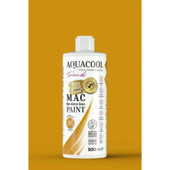 Aquacool Trend Su Bazlı Akrilik Dönüşüm Boyası 281 Kehribar 500ml