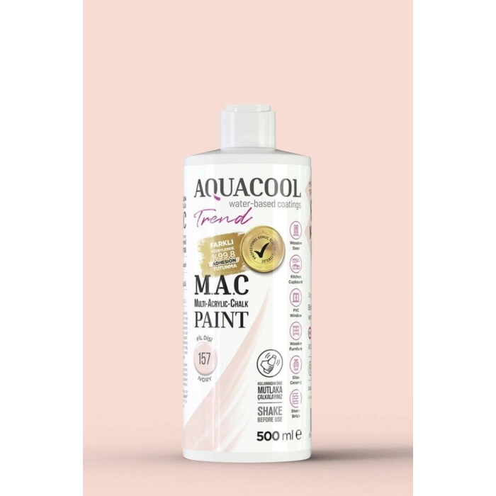 Aquacool Trend Su Bazlı Akrilik Dönüşüm Boyası 157 Fildişi 500ml