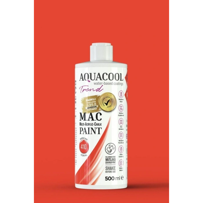Aquacool Trend Su Bazlı Akrilik Dönüşüm Boyası 410 Mercan 500ml