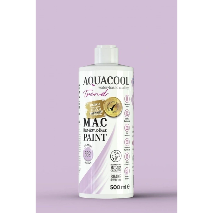 Aquacool Trend Su Bazlı Akrilik Dönüşüm Boyası 532 Eflatun 500ml