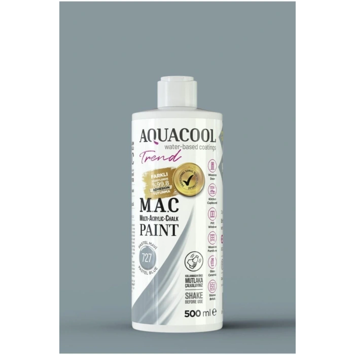 Aquacool Trend Su Bazlı Akrilik Dönüşüm Boyası 727 Pastel Mavi 500ml