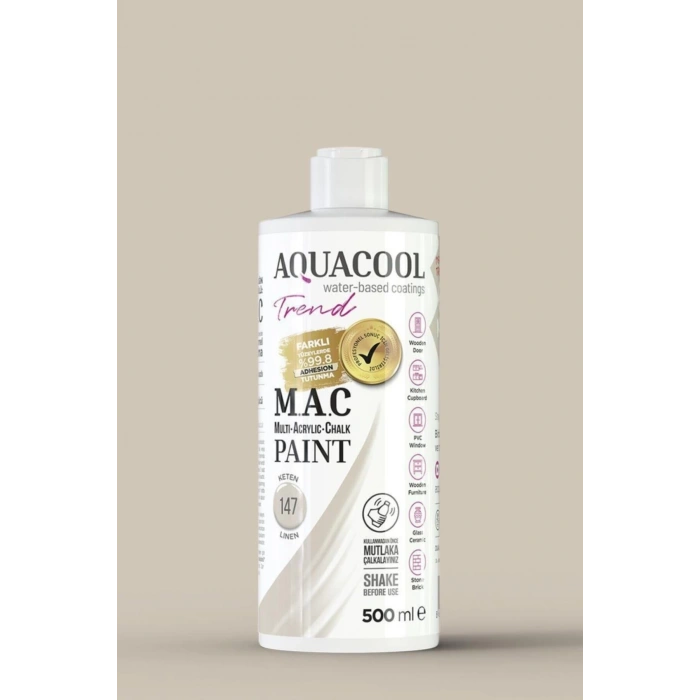 Aquacool Trend Su Bazlı Akrilik Dönüşüm Boyası 147 Keten 500ml