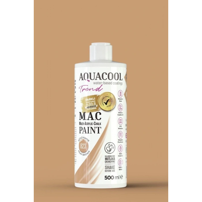 Aquacool Trend Su Bazlı Akrilik Dönüşüm Boyası 823 Sütlü Kahve 500ml
