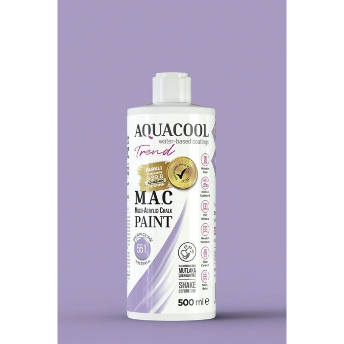 Aquacool Trend Su Bazlı Akrilik Dönüşüm Boyası 551 Salkım Çiçeği 500ml