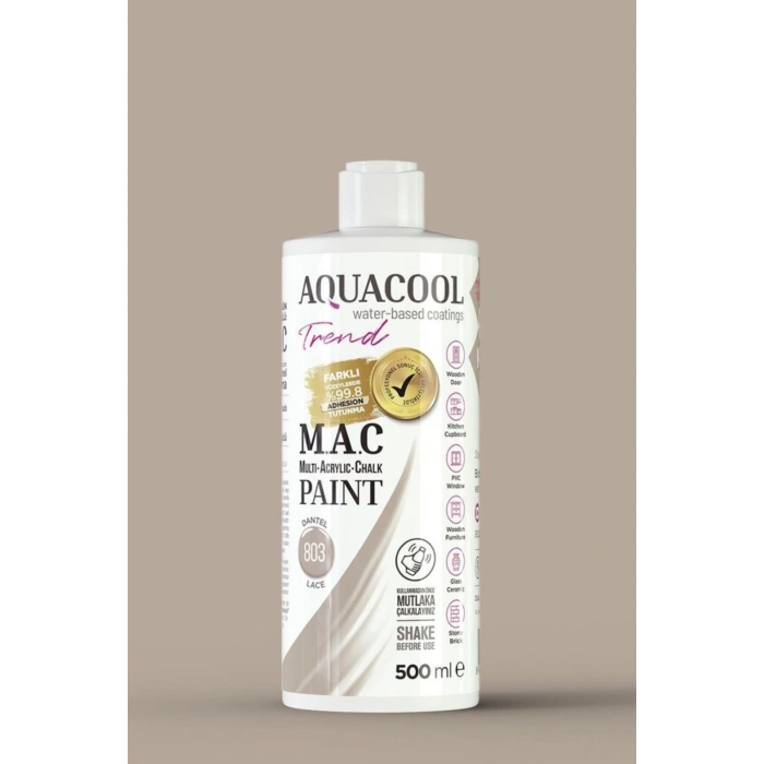 Aquacool Trend Su Bazlı Akrilik Dönüşüm Boyası 803 Dantel 500ml