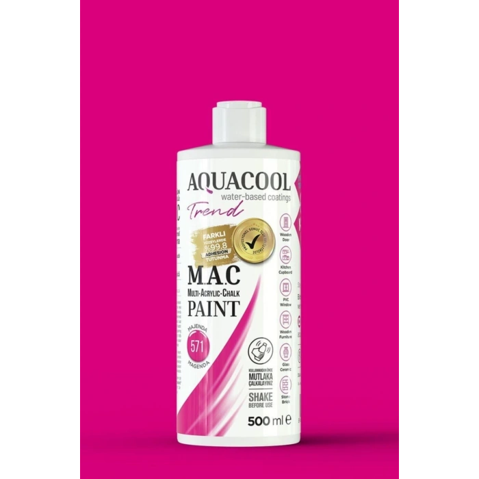 Aquacool Trend Su Bazlı Akrilik Dönüşüm Boyası 571 Majenda 500ml