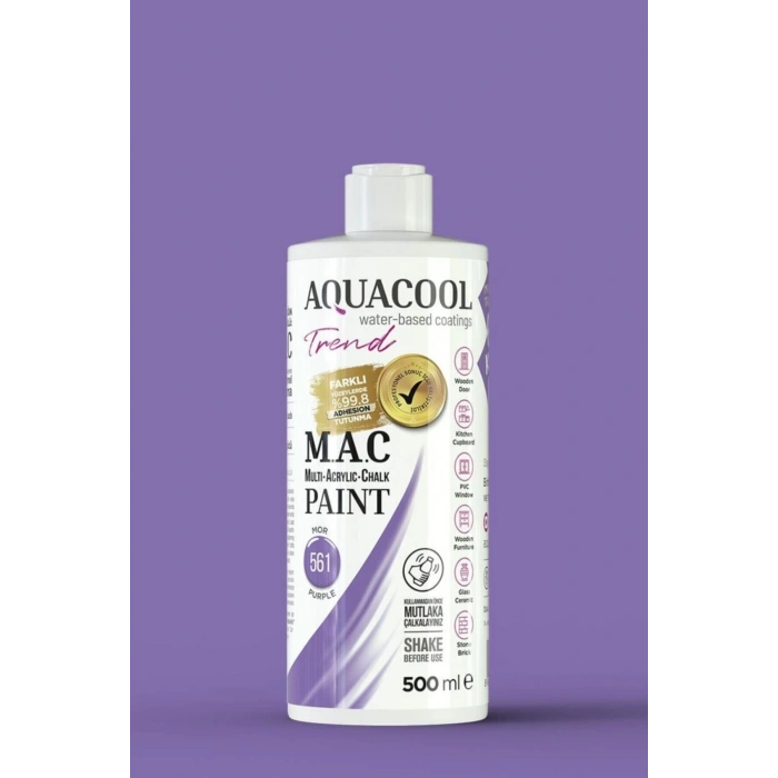 Aquacool Trend Su Bazlı Akrilik Dönüşüm Boyası 561 Mor 500ml