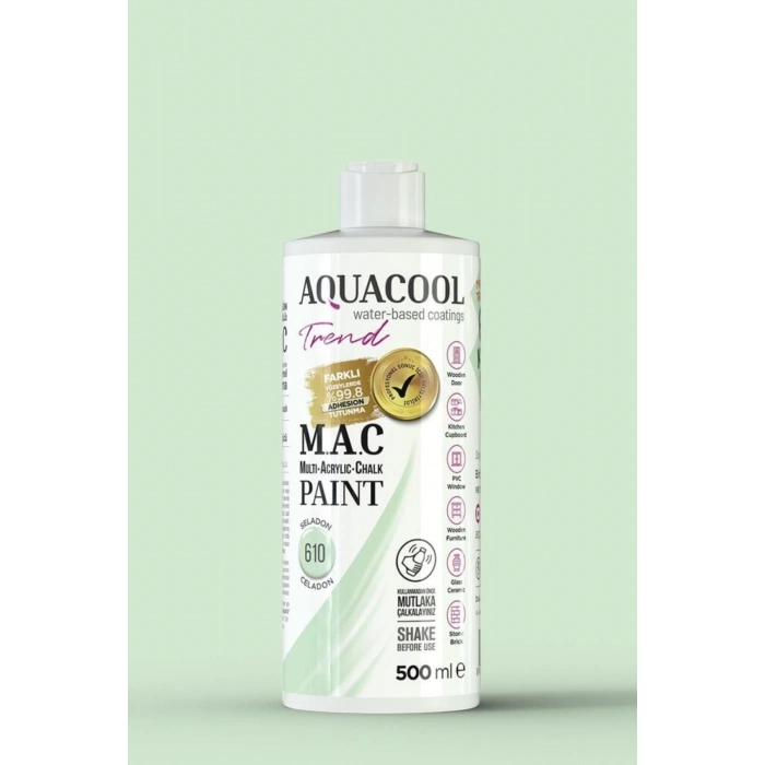 Aquacool Trend Su Bazlı Akrilik Dönüşüm Boyası 610 Seladon 500ml